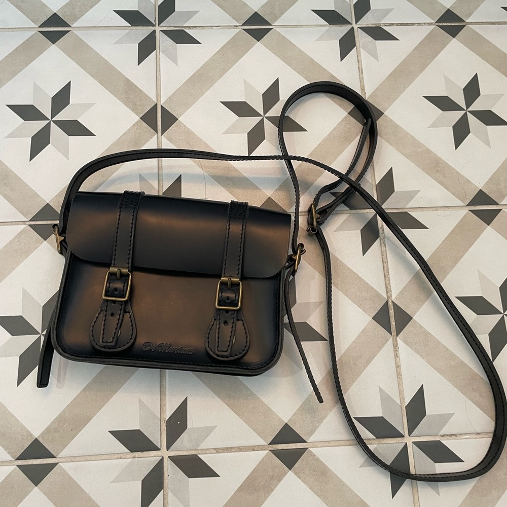 Vintage Dr. Martens Black Leather Crossbody Bag